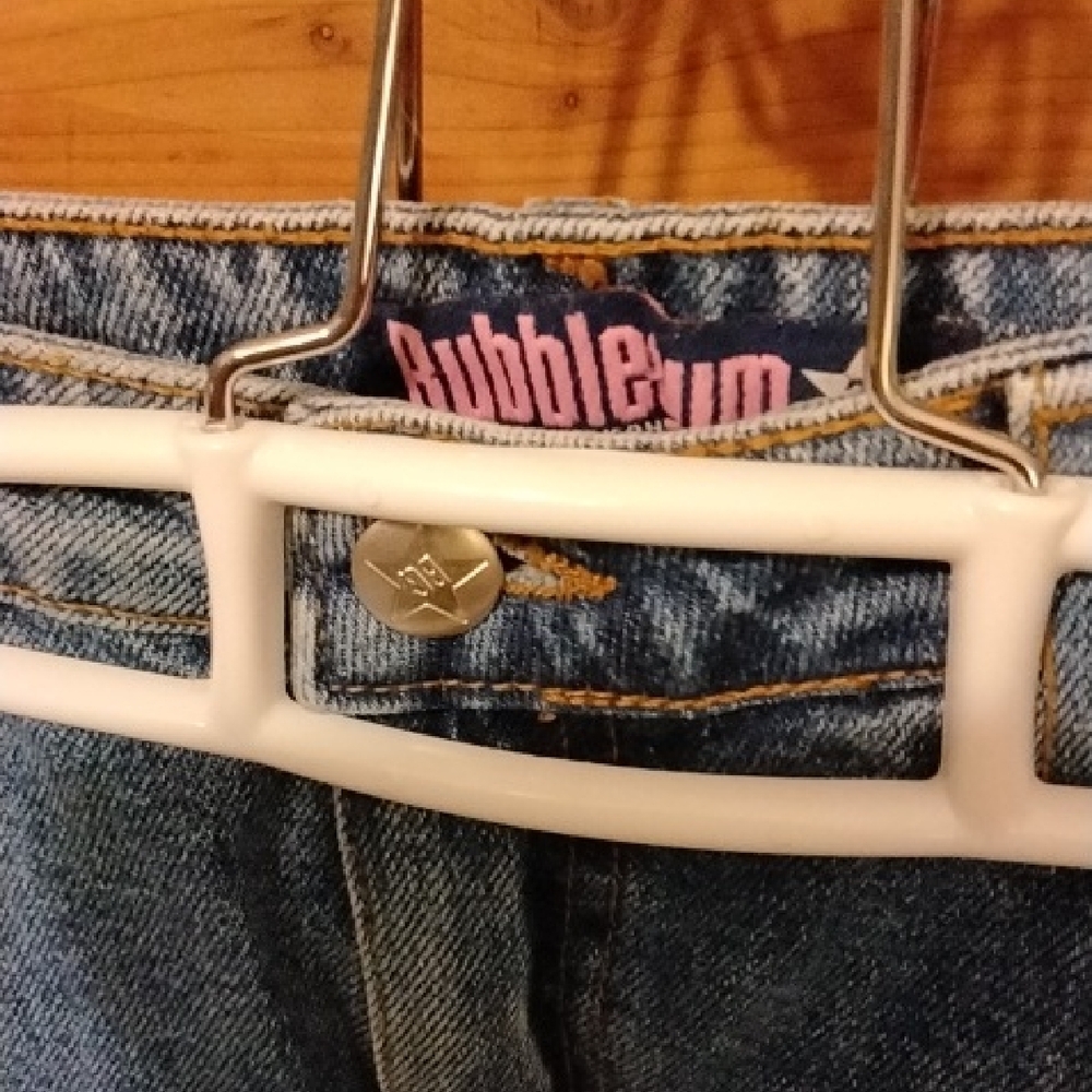 Juniors NWT Bubblegum Blue Denim Skirt with Lace-Up Detail - Picture 5 of 6